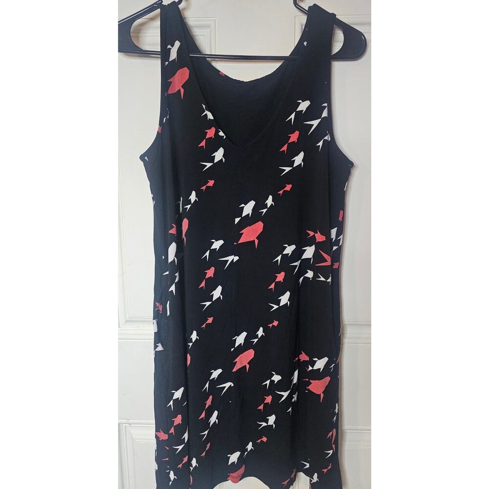 Fighting Eel Women's Dress Meredith Black Origami Fish Collection Size M